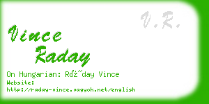 vince raday business card